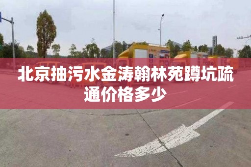 北京抽污水金涛翰林苑蹲坑疏通价格多少