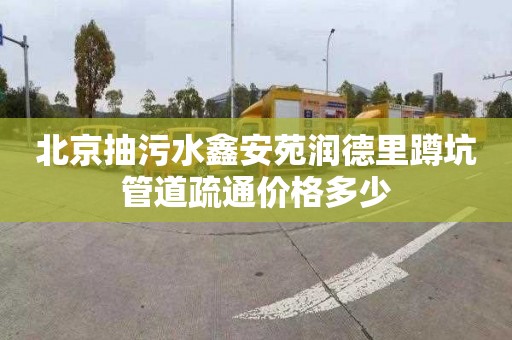 北京抽污水鑫安苑润德里蹲坑管道疏通价格多少