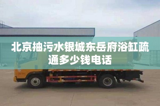 北京抽污水银城东岳府浴缸疏通多少钱电话