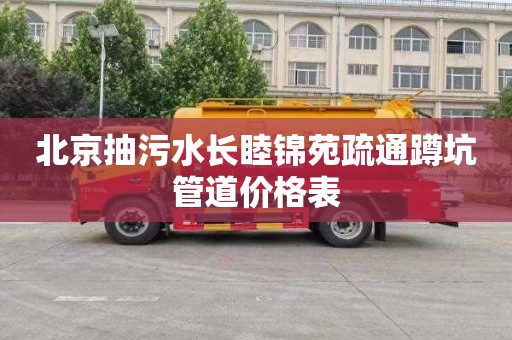 北京抽污水长睦锦苑疏通蹲坑管道价格表