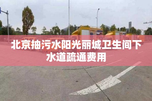 北京抽污水阳光丽城卫生间下水道疏通费用