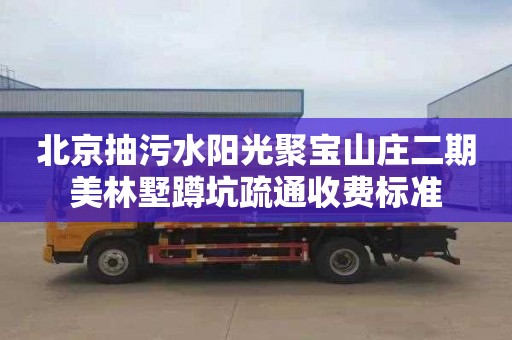 北京抽污水阳光聚宝山庄二期美林墅蹲坑疏通收费标准