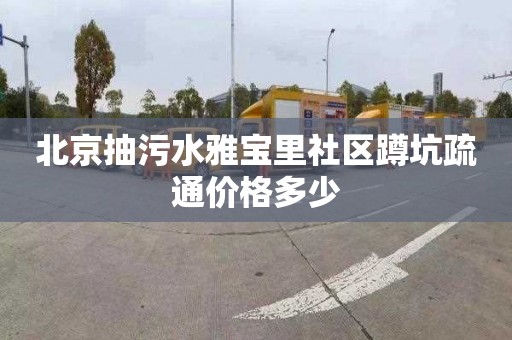 北京抽污水雅宝里社区蹲坑疏通价格多少