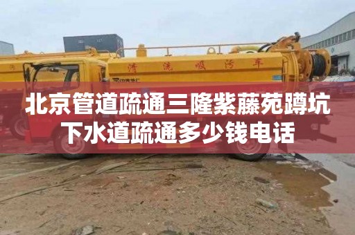 北京管道疏通三隆紫藤苑蹲坑下水道疏通多少钱电话