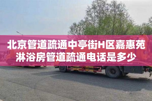 北京管道疏通中亭街H区嘉惠苑淋浴房管道疏通电话是多少