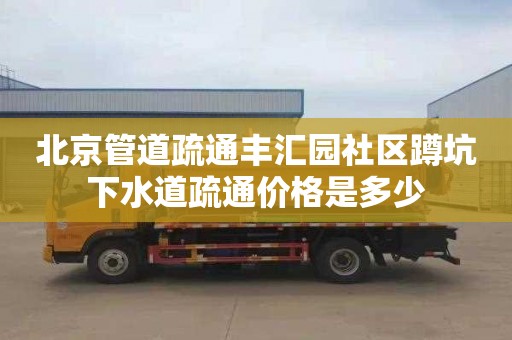 北京管道疏通丰汇园社区蹲坑下水道疏通价格是多少