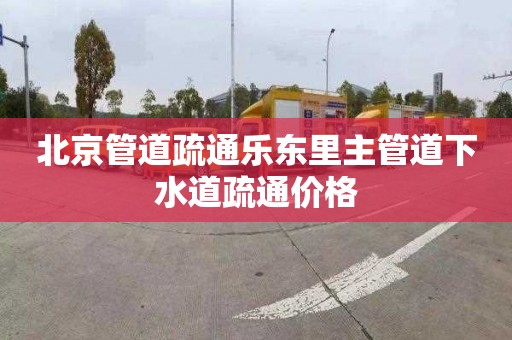 北京管道疏通乐东里主管道下水道疏通价格