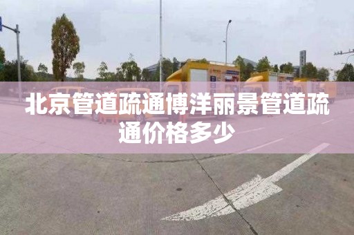 北京管道疏通博洋丽景管道疏通价格多少