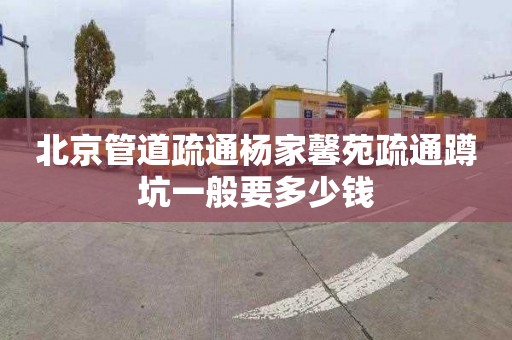 北京管道疏通杨家馨苑疏通蹲坑一般要多少钱