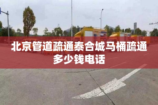 北京管道疏通泰合城马桶疏通多少钱电话