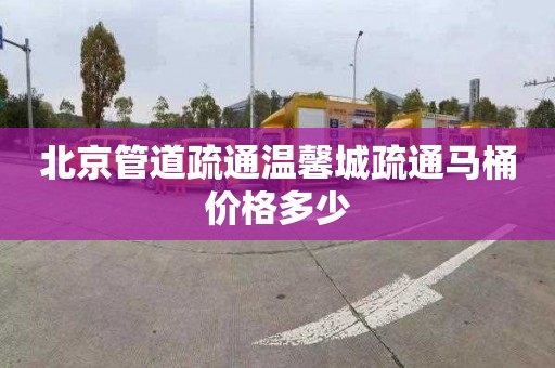 北京管道疏通温馨城疏通马桶价格多少