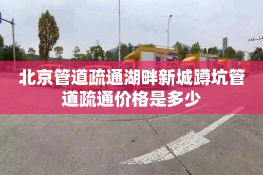 北京管道疏通湖畔新城蹲坑管道疏通价格是多少