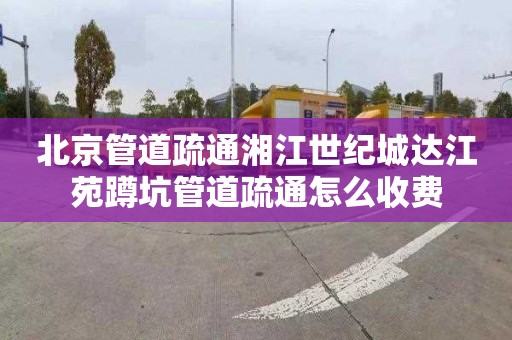 北京管道疏通湘江世纪城达江苑蹲坑管道疏通怎么收费