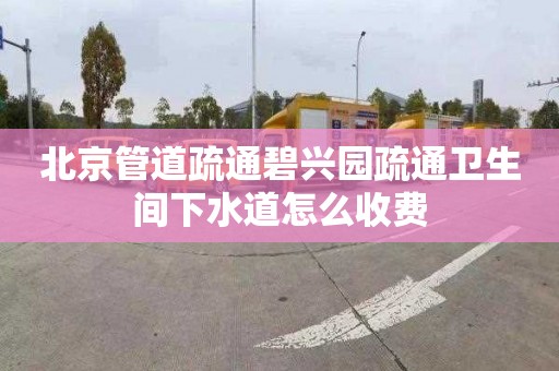 北京管道疏通碧兴园疏通卫生间下水道怎么收费