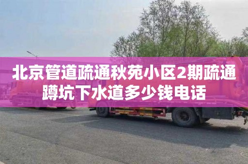 北京管道疏通秋苑小区2期疏通蹲坑下水道多少钱电话