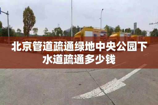 北京管道疏通绿地中央公园下水道疏通多少钱