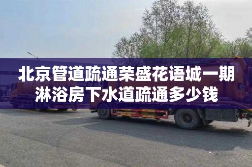 北京管道疏通荣盛花语城一期淋浴房下水道疏通多少钱