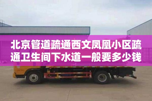 北京管道疏通西文凤凰小区疏通卫生间下水道一般要多少钱