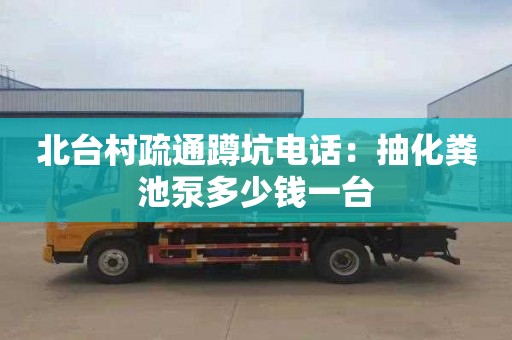 北台村疏通蹲坑电话：抽化粪池泵多少钱一台