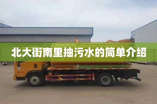 北大街南里抽污水的简单介绍