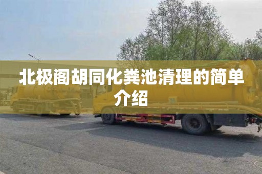 北极阁胡同化粪池清理的简单介绍