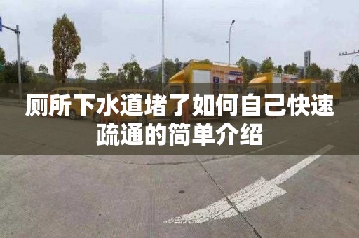 厕所下水道堵了如何自己快速疏通的简单介绍