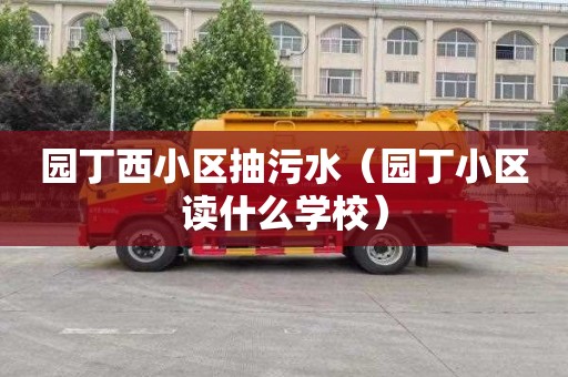 园丁西小区抽污水（园丁小区读什么学校）