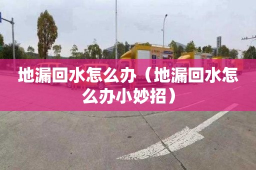 地漏回水怎么办（地漏回水怎么办小妙招）