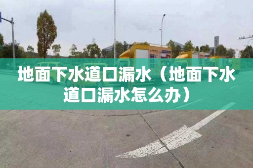 地面下水道口漏水（地面下水道口漏水怎么办）