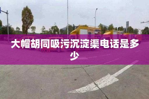 大帽胡同吸污沉淀渠电话是多少