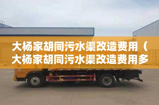 大杨家胡同污水渠改造费用（大杨家胡同污水渠改造费用多少）