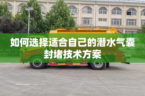 如何选择适合自己的潜水气囊封堵技术方案