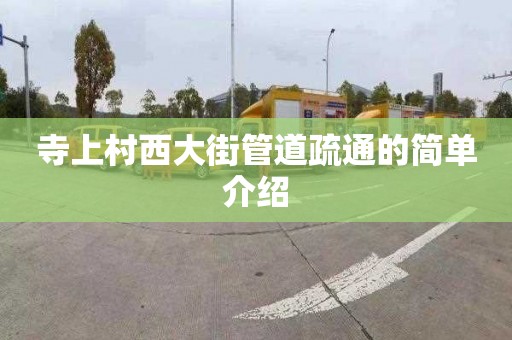 寺上村西大街管道疏通的简单介绍