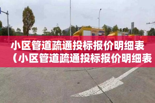 小区管道疏通投标报价明细表（小区管道疏通投标报价明细表格）