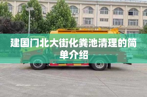 建国门北大街化粪池清理的简单介绍