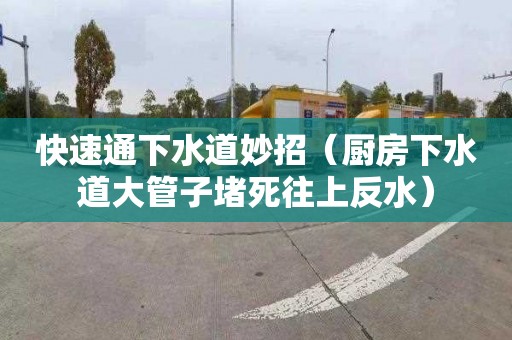 快速通下水道妙招（厨房下水道大管子堵死往上反水）