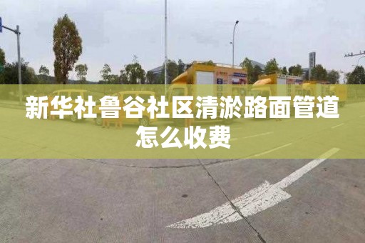 新华社鲁谷社区清淤路面管道怎么收费