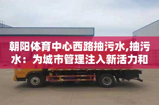 朝阳体育中心西路抽污水,抽污水：为城市管理注入新活力和新思路