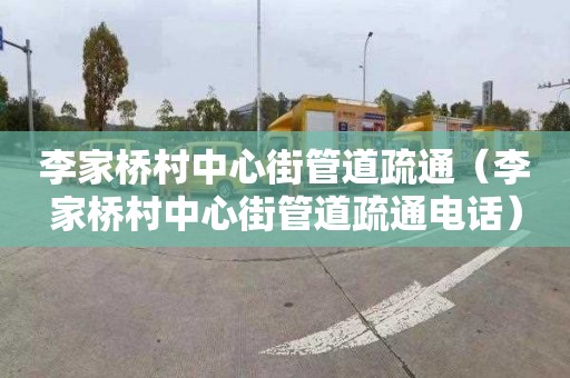 李家桥村中心街管道疏通（李家桥村中心街管道疏通电话）