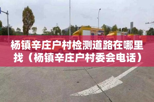 杨镇辛庄户村检测道路在哪里找（杨镇辛庄户村委会电话）