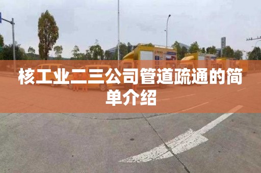 核工业二三公司管道疏通的简单介绍