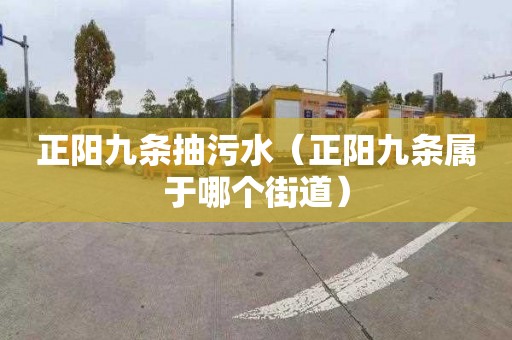 正阳九条抽污水（正阳九条属于哪个街道）