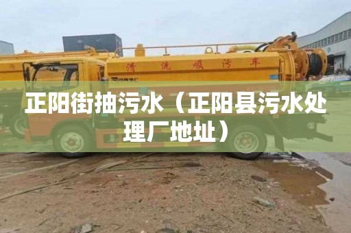 正阳街抽污水（正阳县污水处理厂地址）