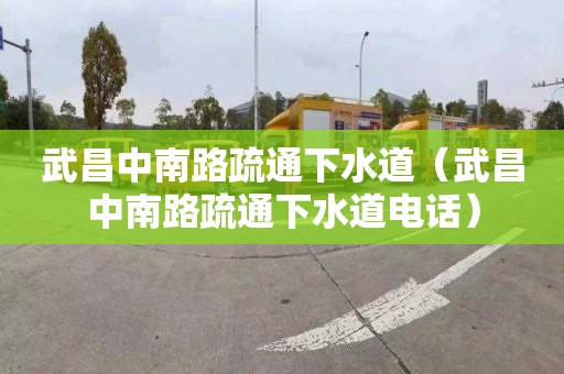 武昌中南路疏通下水道（武昌中南路疏通下水道电话）