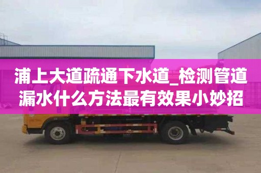 浦上大道疏通下水道_检测管道漏水什么方法最有效果小妙招解决烦恼