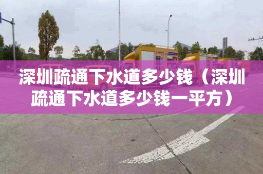 深圳疏通下水道多少钱（深圳疏通下水道多少钱一平方）