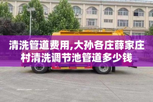 清洗管道费用,大孙各庄薛家庄村清洗调节池管道多少钱