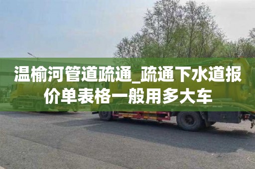 温榆河管道疏通_疏通下水道报价单表格一般用多大车