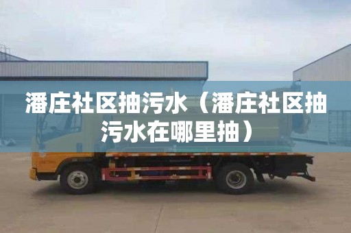 潘庄社区抽污水（潘庄社区抽污水在哪里抽）