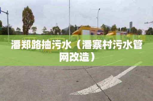 潘郑路抽污水（潘寨村污水管网改造）